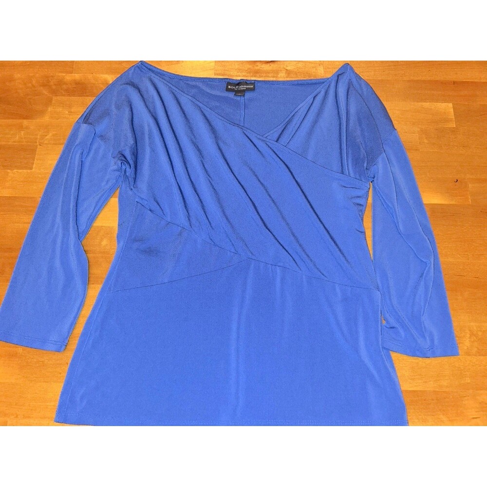 Women’s Bold Elements Blue 3/4 Sleeve Blouse Size Large